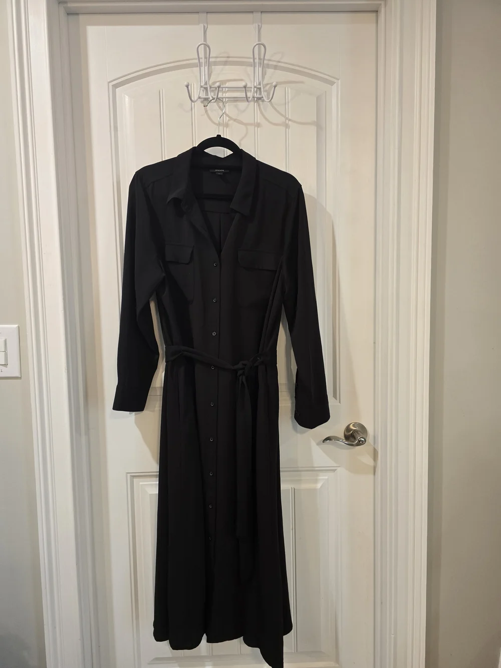 Alfani Black Shirt Dress with Tie Waist - Picture 1 of 7